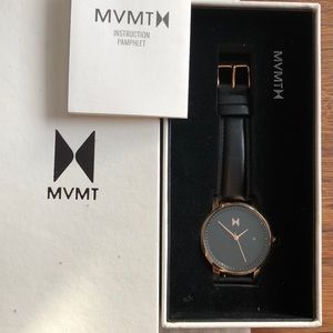 MVMT rose gold and black watch
